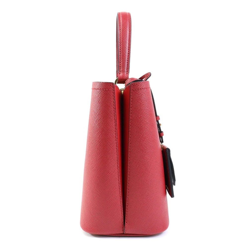 Prada Leather 2way Red Bag Galleria Saffiano Shoulder